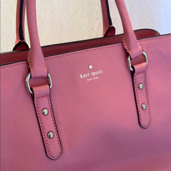 Kate Spade Coral Pink Evangeline Satchel with Structured Elegance - Picture 11 of 16
